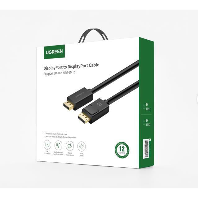 UGREEN DP Male to Male Cable 3m - Black [10212]