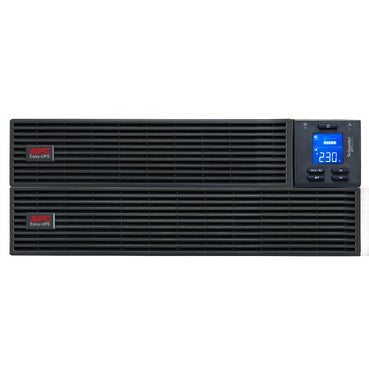 APC Easy UPS Online SRV3KRILRK, 3kVA/2400W, Rackmount 4U, 230V, LCD Display, Extended Battery Runtime, 6 IEC C13 & 1 IEC C19 Outlets, Intelligent Card Slot, Includes Rail Kit.
