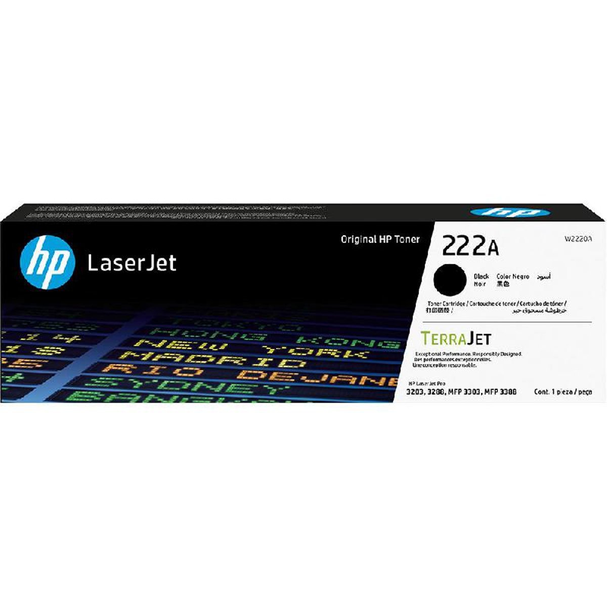 HP Toner Original 222A/W2220A Black 3203/3288/mfp 3303/mfp 3388  Yiled 1300 page