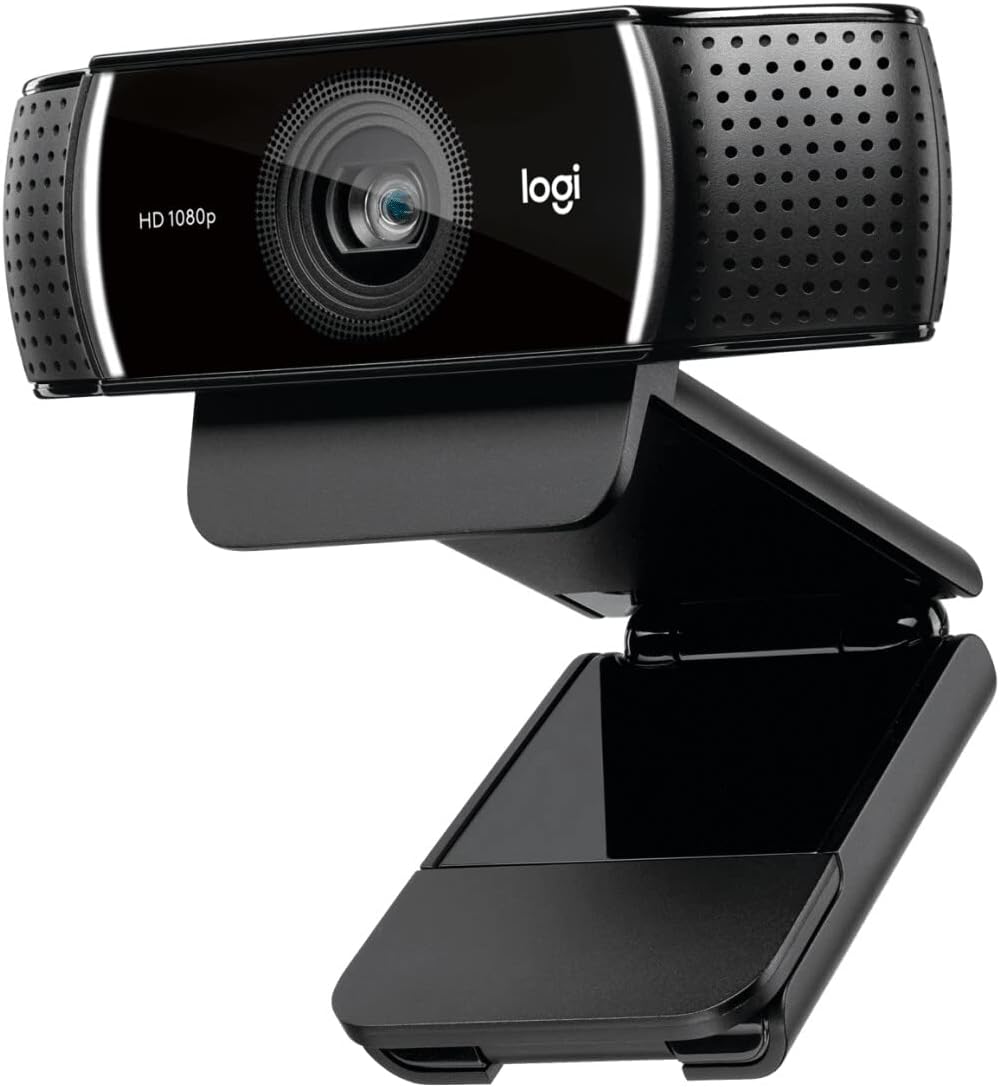 Logitech C922 Pro Stream Webcam, HD 1080p/30fps or HD 720p/60fps Hyperfast Streaming, Stereo Audio, HD light correction, Autofocus, For YouTube, Twitch, XSplit, PC/Mac/Laptop/Macbook/Tablet - Black