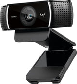 Logitech C922 Pro Stream Webcam, HD 1080p/30fps or HD 720p/60fps Hyperfast Streaming, Stereo Audio, HD light correction, Autofocus, For YouTube, Twitch, XSplit, PC/Mac/Laptop/Macbook/Tablet - Black