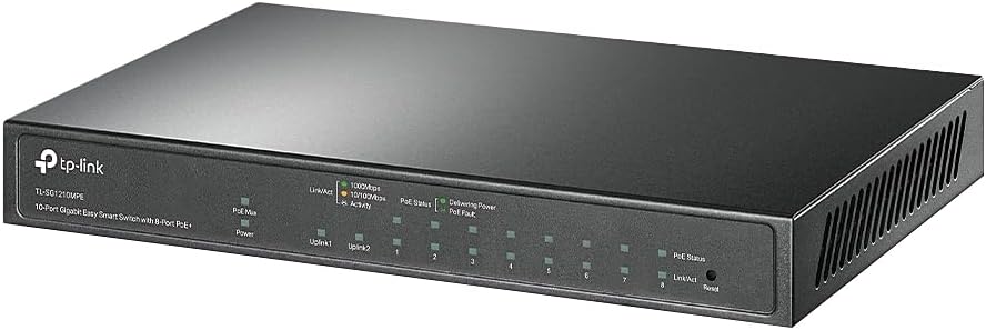 TP-Link TL-SG1210MPE محول جيجابت سهل الاستخدام مزود بـ 10 منافذ مع 8 منافذ PoE+