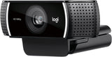 Logitech C922 Pro Stream Webcam, HD 1080p/30fps or HD 720p/60fps Hyperfast Streaming, Stereo Audio, HD light correction, Autofocus, For YouTube, Twitch, XSplit, PC/Mac/Laptop/Macbook/Tablet - Black