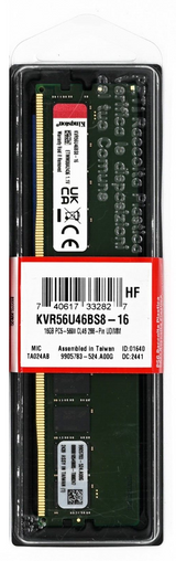 Kingston RAM DDR5 U-DIMM 16GB 5600MT/For PCs Non-ECC Unbuffered DIMM | KVR56U46BS8-16 |