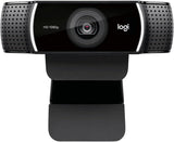 Logitech C922 Pro Stream Webcam, HD 1080p/30fps or HD 720p/60fps Hyperfast Streaming, Stereo Audio, HD light correction, Autofocus, For YouTube, Twitch, XSplit, PC/Mac/Laptop/Macbook/Tablet - Black