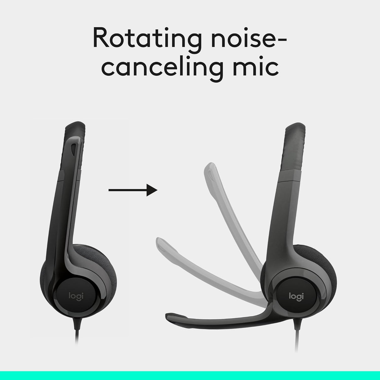 Logitech H390 Wired On Ear Headset for PC/Laptop, Stereo Headphones with Noise Cancelling Microphone, USB-A, In-Line Controls