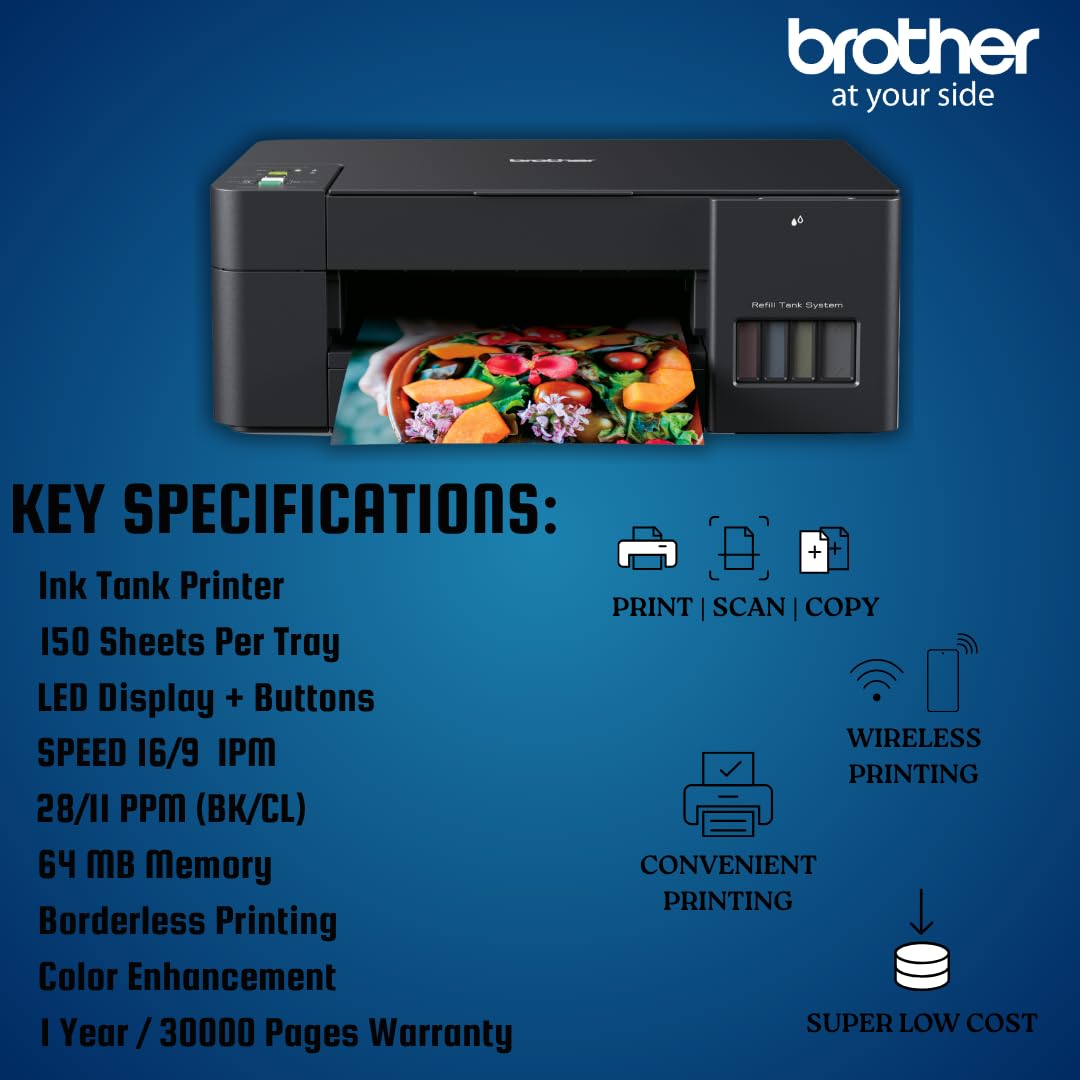 Brother Inkjet printer with Refill Tank, DCP-T420W 3-in-1 Wireless