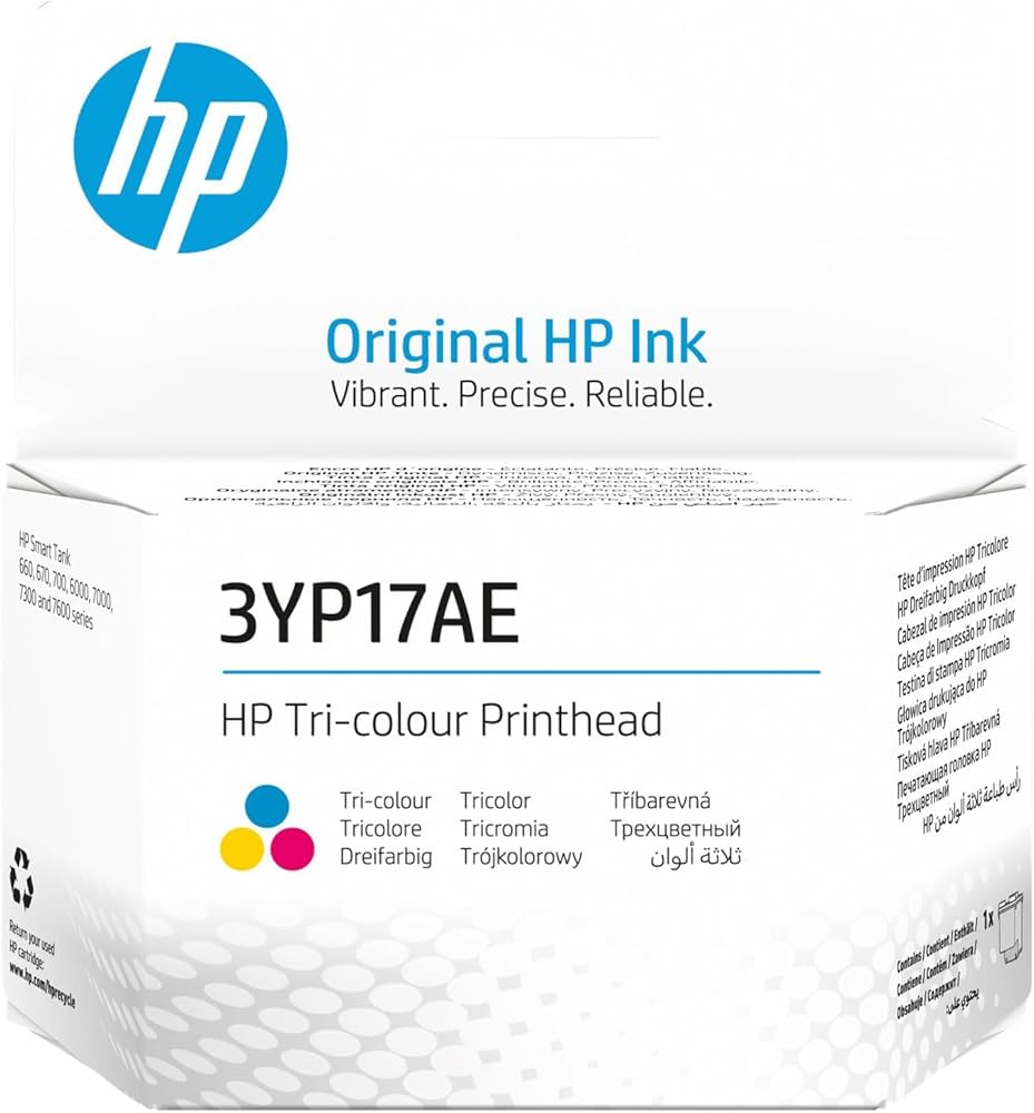 HP Tri Colour Printhead 3YP17AE  GT-TANK Smart Tank 660/670/700/6000/7000/7300/7600 Series
