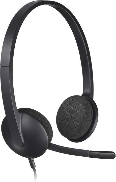 Logitech H340 Headphones  | 981-000475 | Stereo Wired Over Ear Headphones With Mic With Noise-Cancelling, Usb, Pc/Mac/Laptop - Black - S-Tech