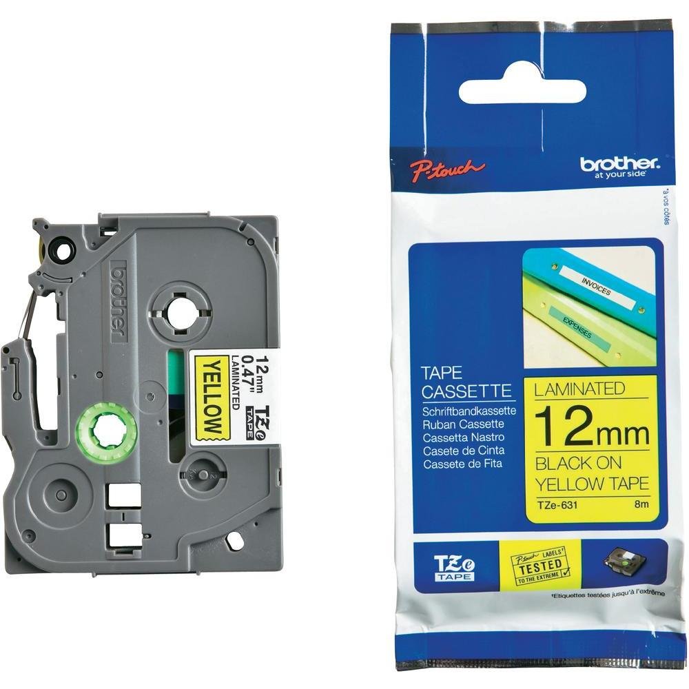 Brother Tape 12mm Black/ yellow - 8VA91390524 - TZE-631