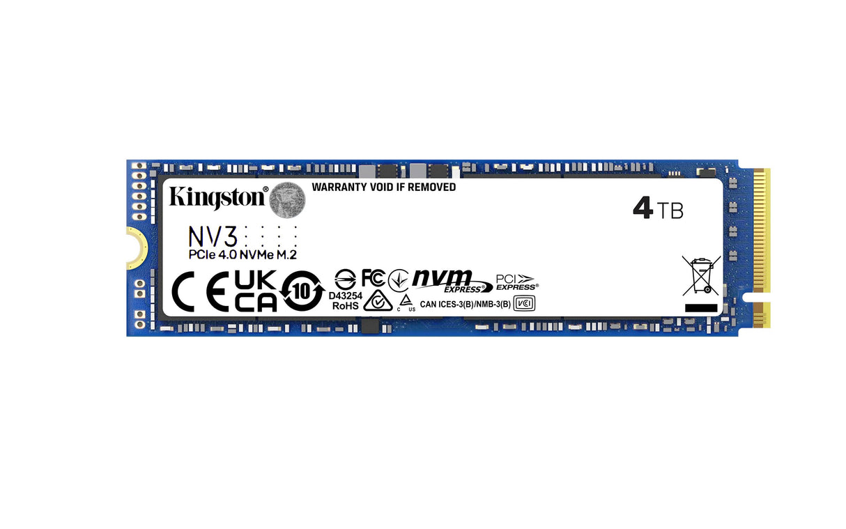 Kingston Internal M.2 SSD 4TB NV3 | 2280 PCIe 4.0 NVMe | Model: SNV3S/4000G
