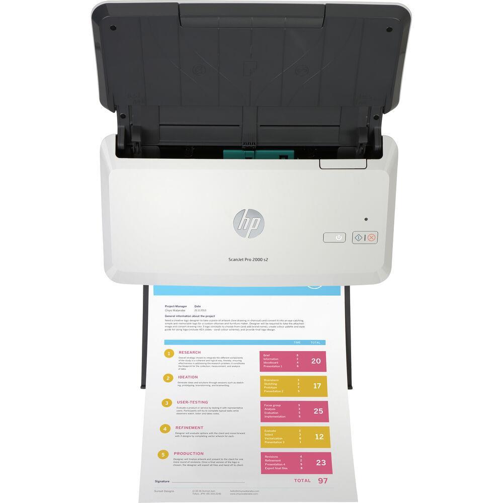 ماسح ضوئي HP ScanJet Pro 2000 S2/6FW06A مزود بتغذية ورقية (35 صفحة في الدقيقة) ووحدة تغذية ورقية سعة 50 صفحة.