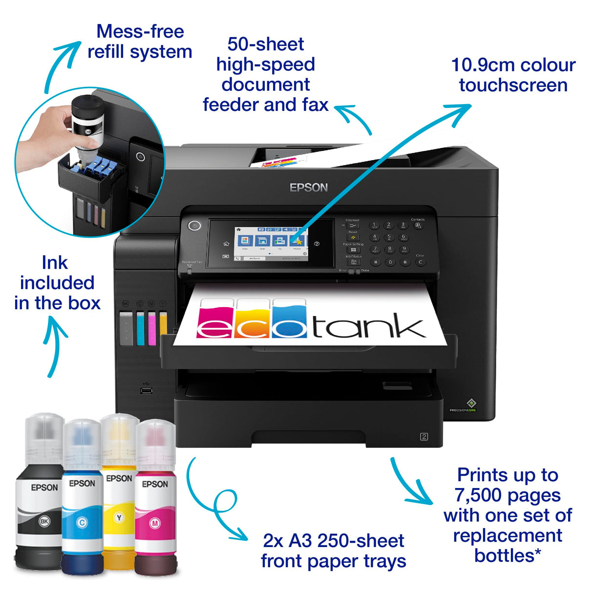 Epson EcoTank L15150 A4/A3-Print/Scan/Copy/Fax Wi-Fi High Performance Business Tank Printer