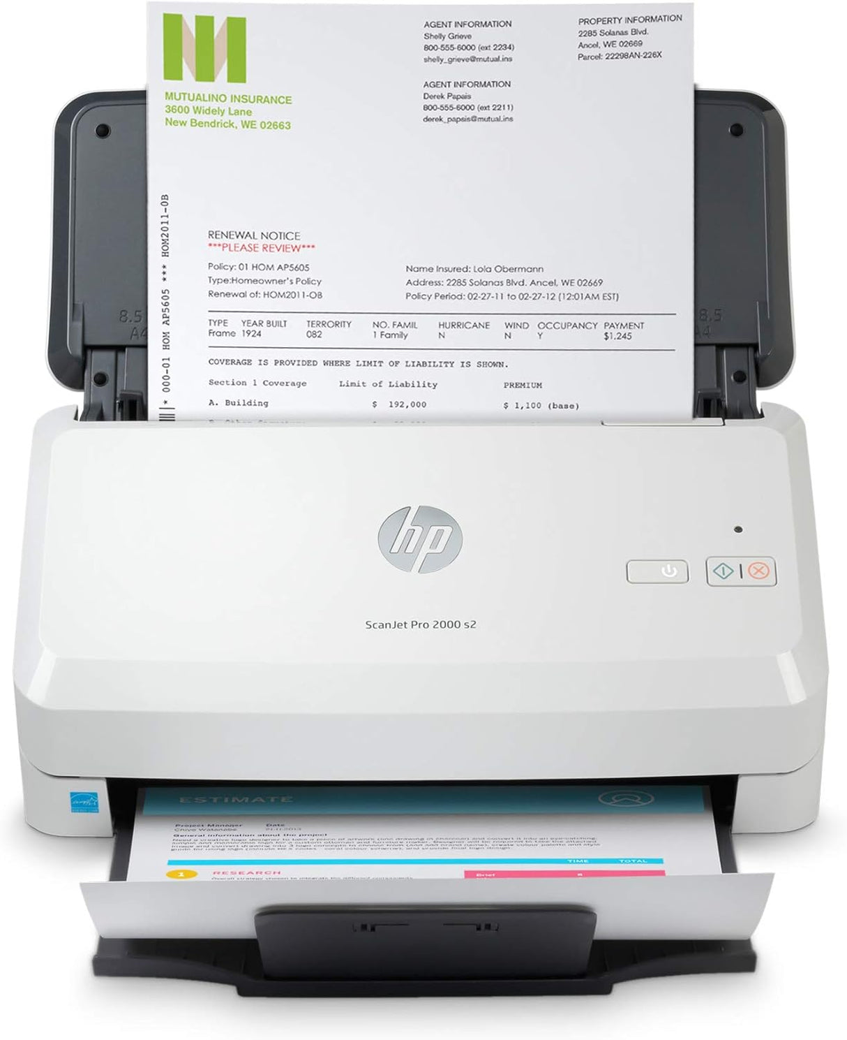 ماسح ضوئي HP ScanJet Pro 2000 S2/6FW06A مزود بتغذية ورقية (35 صفحة في الدقيقة) ووحدة تغذية ورقية سعة 50 صفحة.