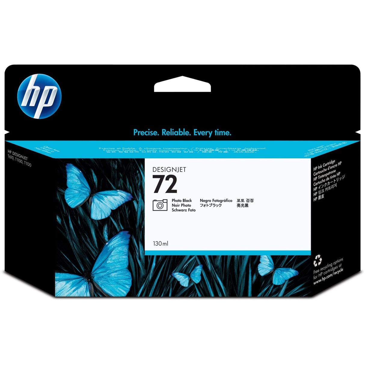 طابعة HP Ink الأصلية للصور باللون الأسود 72/C9370A/T-790