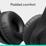 Logitech H390 Wired On Ear Headset for PC/Laptop, Stereo Headphones with Noise Cancelling Microphone, USB-A, In-Line Controls