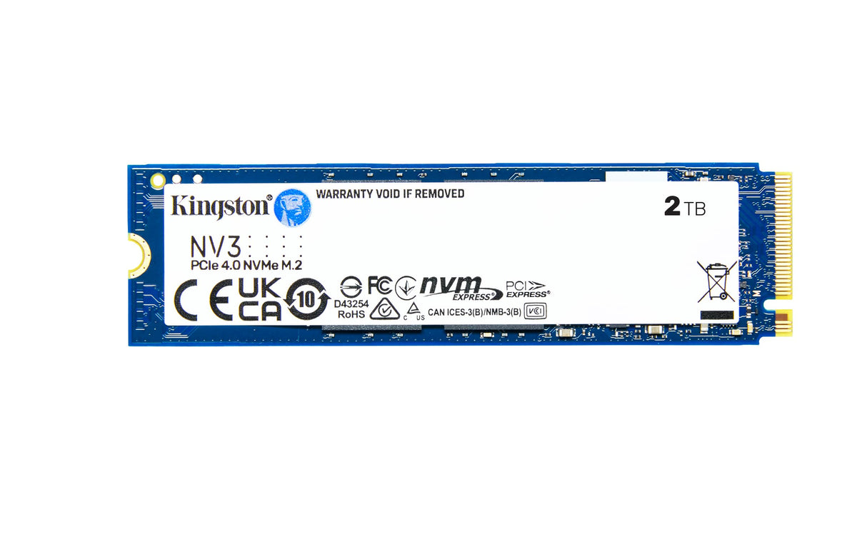 كينغستون NV3 | قرص تخزين SSD M.2 2280 NVMe PCIe 4.0 سعة 1 تيرابايت | سرعة قراءة تصل إلى 3500 ميجابايت/ثانية | تخزين عالي السرعة وموثوق