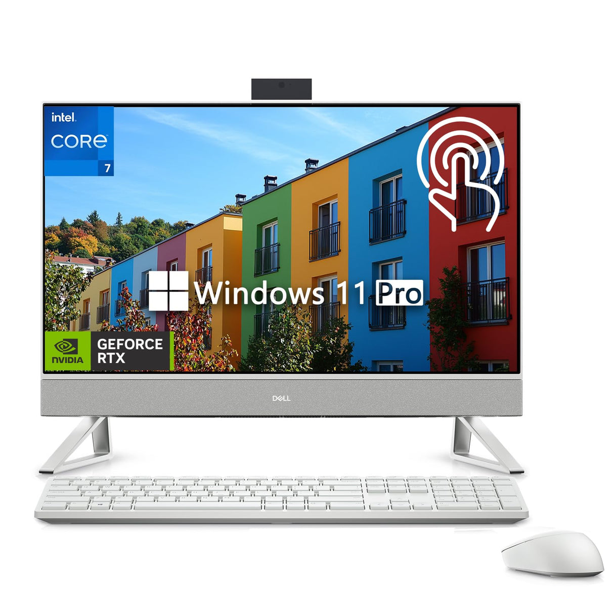 Dell Inspiron 27 All-in-One EC27250 – Core 7-150U | 16GB RAM | 1TB SSD | 27" FHD Touch | GeForce MX570A | Windows 11 Pro