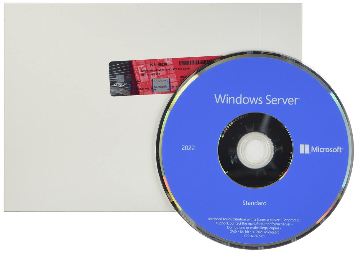 Microsoft Windows Server 2022 Standard | 64-Bit | English | DSP OEI DVD | Lifetime License