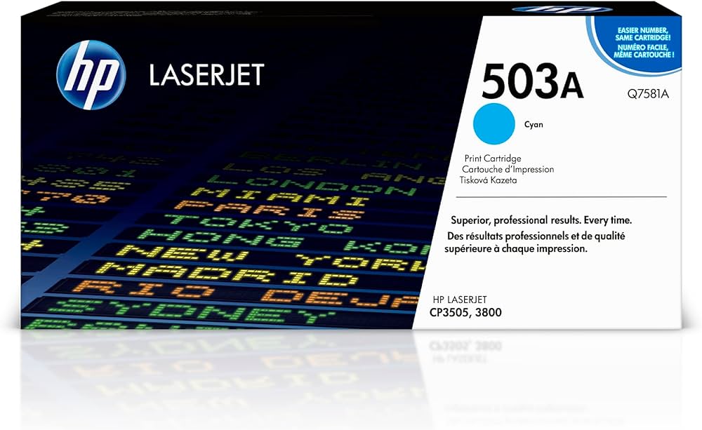 HP Toner Original Cyan 503A/Q7581A CP3505/380