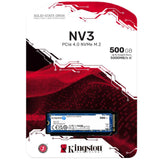 Kingston NV3 | 500GB M.2 2280 NVMe PCIe 4.0 SSD | Up to 3500MB/s Read | Fast, Reliable Storage Solution