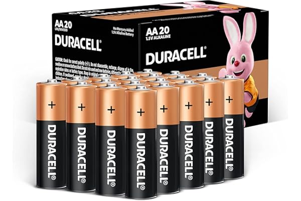 Duracell - AA 1.5V Alkaline LR06 / MN1500 Batteries Long Lasting Power - Pack Of 20-10 Years Shelf Life