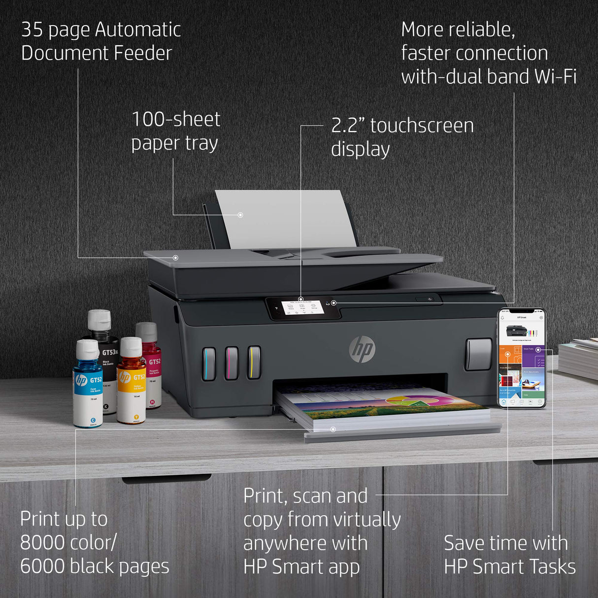 HP Printer Smart Tank 530 Wireless All-in-One
