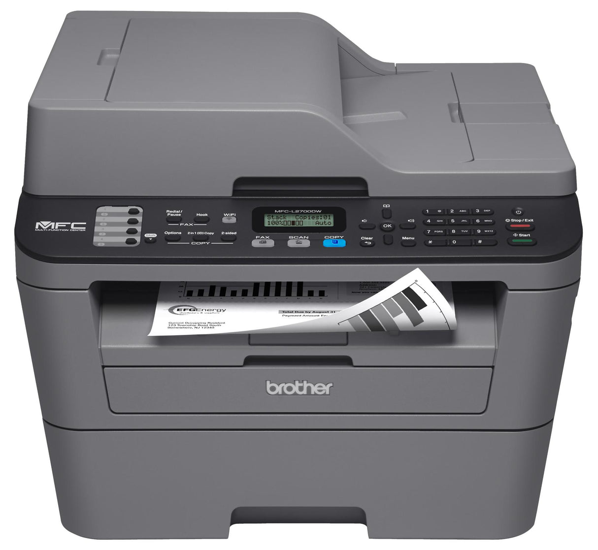 طابعة Brother جديدة باللون الأسود MFC-L2700DW