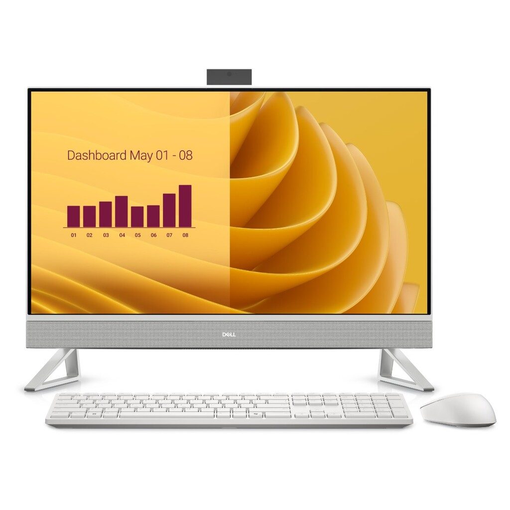 Dell Pc All-in-One 24" FHD Touch | Intel Core 7-150U | 16GB RAM, 1TB SSD, Intel Graphics,Windows 11 Pro | Wireless Arabic/English Keyboard | White