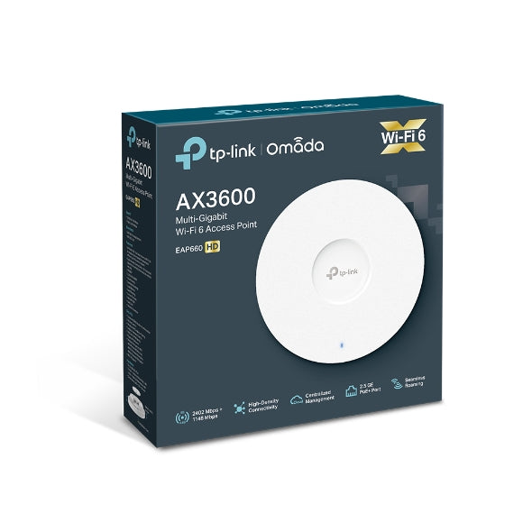 نقطة وصول Wi-Fi 6 ثنائية النطاق من TP-Link EAP660 HD AX3600 مثبتة في السقف