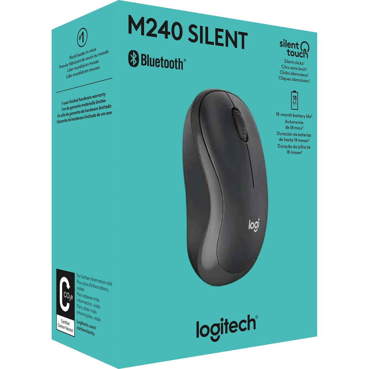 Logitech M240 Silent Bluetooth Mouse – Graphite | Quiet & Reliable