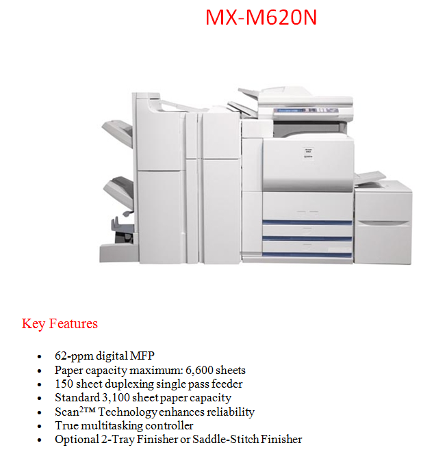 ماكينة شارب مستعملة باللون الأسود MX-M620 / MX-M700