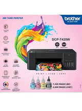 Brother Inkjet printer with Refill Tank, DCP-T420W 3-in-1 Wireless