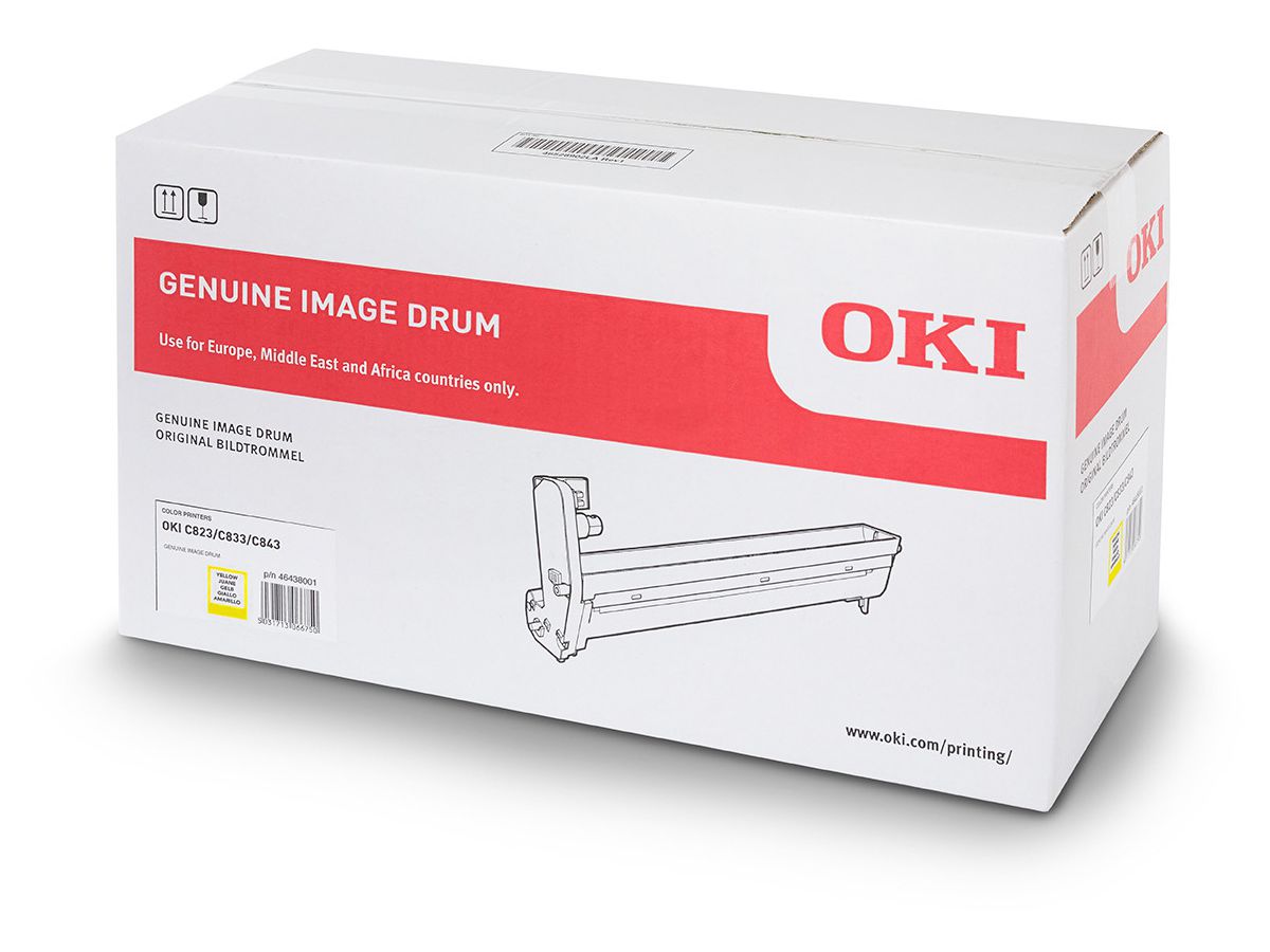 وحدة طبلة Oki الأصلية باللون الأصفر 46438001 C823DN/C833DN/C843DN/C823DN