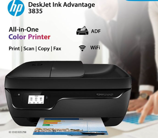HP Printer Color DeskJet Ink Advantage 3835 All-in-One Wireless (Print, Copy, Scan, Fax)