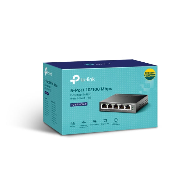 TP-Link TL-SF1005LP مفتاح سطح المكتب 5 منافذ 10/100 ميجابت في الثانية مع 4 منافذ PoE