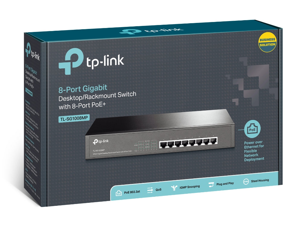 TP-Link TL-SG1008P محول جيجابت لسطح المكتب مزود بـ 8 منافذ مع 4 منافذ PoE+