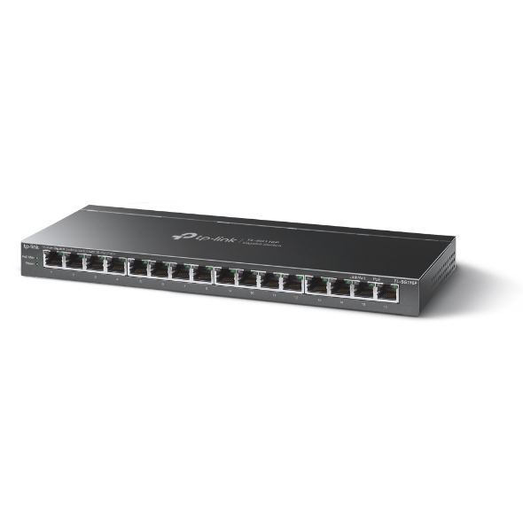 TP-Link TL-SG116P محول جيجابت لسطح المكتب مزود بـ 16 منفذًا مع 16 منفذًا PoE+