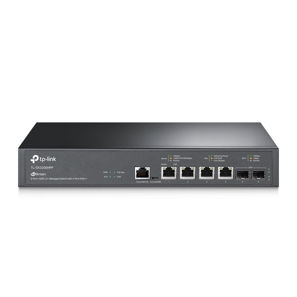 TP-Link TL-SX3206HPP JetStream™ 4-Port 10GBase-T and 2-Port 10GE SFP+ L2+ Managed