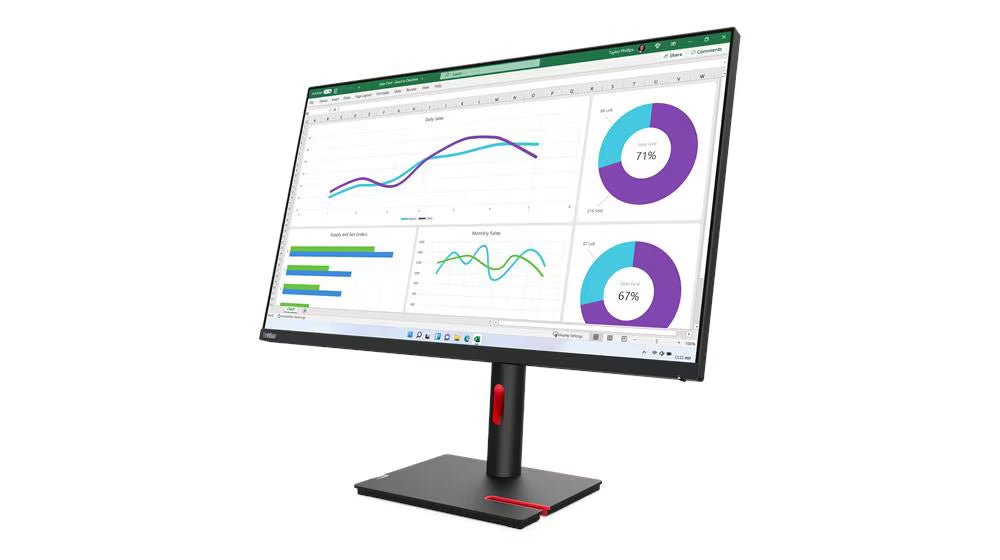 Lenovo ThinkVision | 63D3GAT1SD | T32h-30 31,5 inch 2K QHD Monitor (IPS Panel, 60Hz, 4ms, HDMI, DP, USB-C, Ethernet, Phone Holder) - Tilt/Swivel/Lift/Pivot Stand ,3Years warranty
