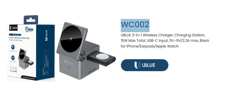 UBlue Wireless Charger 3 IN 1  (WC002)
