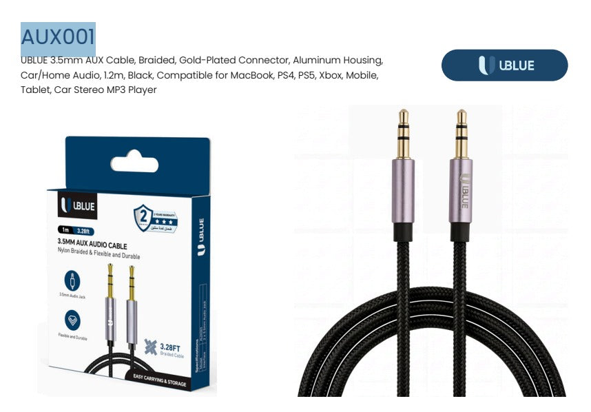 UBlue 3.5MM AUX CABLE (AUX001)