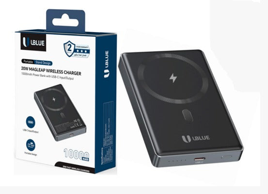 UBlue Wireless Power Bank 10000mAh,Ultra-Slim Portable Charger(PBWL001-GRY)