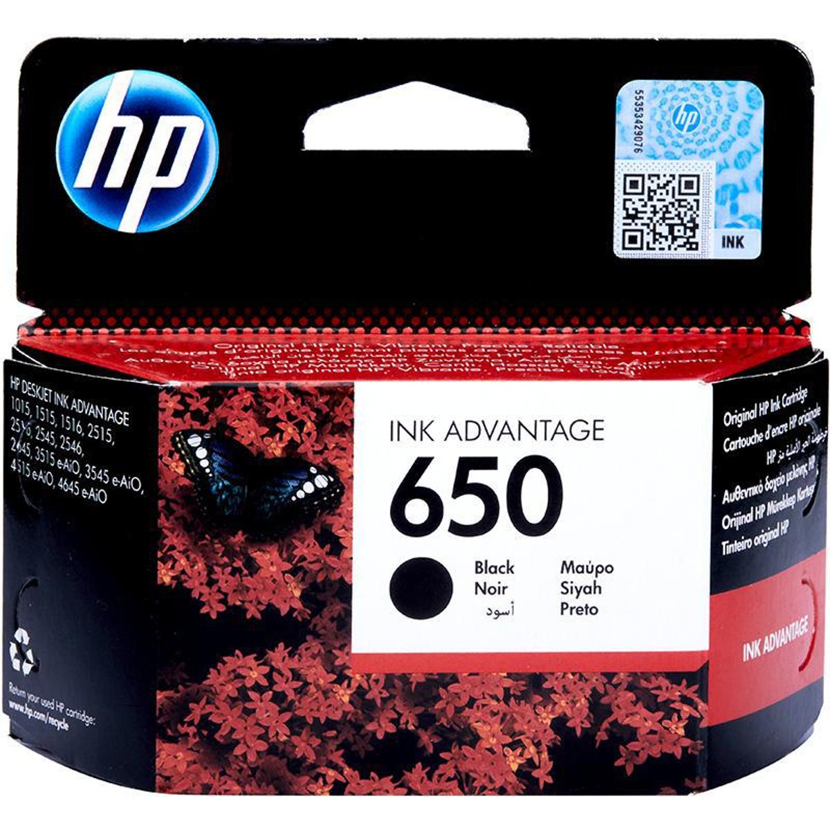 حبر HP الأصلي باللون الأسود 650/CZ101A لطابعات DESKJET 3545