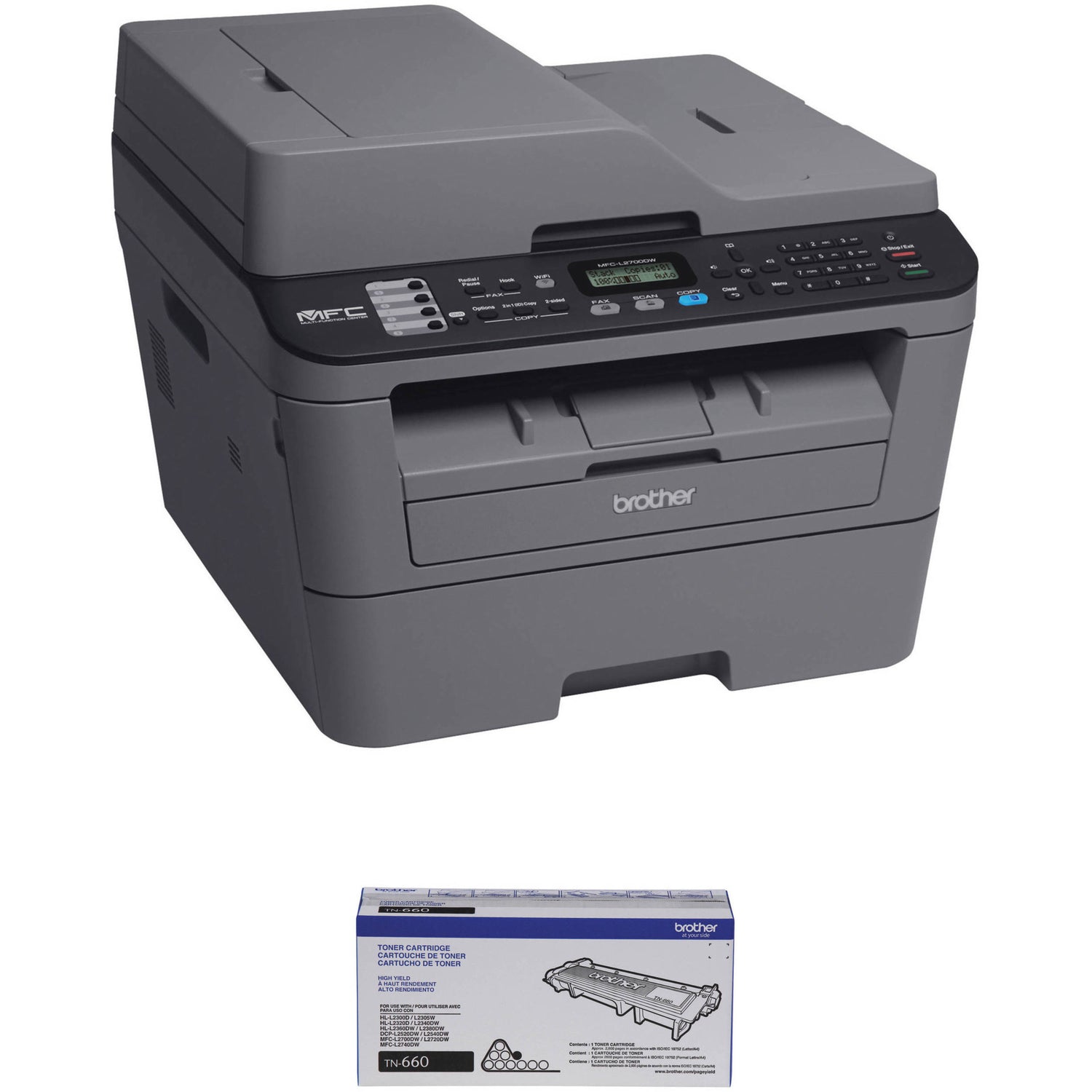 Brother Printer New Hardware Black MFC-L2700DW