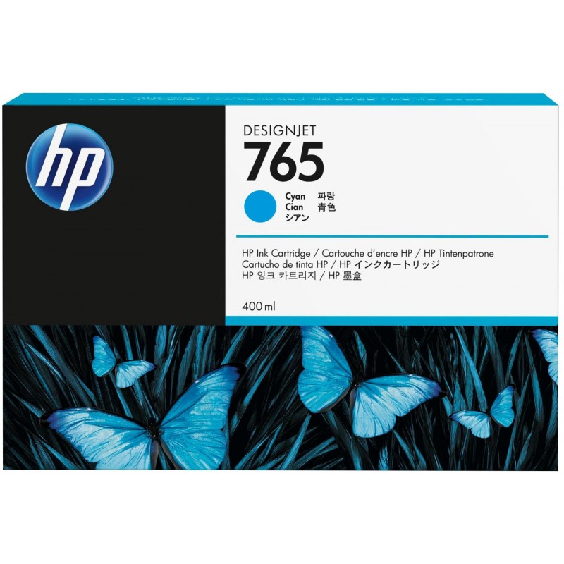 HP Ink Original Cyan 765/DJ-F9J52A 400ML