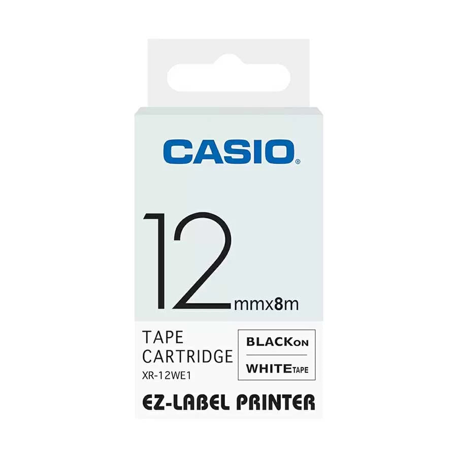 Casio Ribbon tape 12mm black and white XR-12WE1