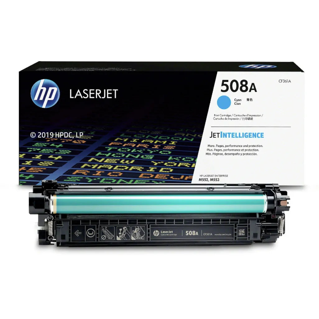 حبر HP الأصلي باللون السماوي 508A/CF361A لطابعات M553