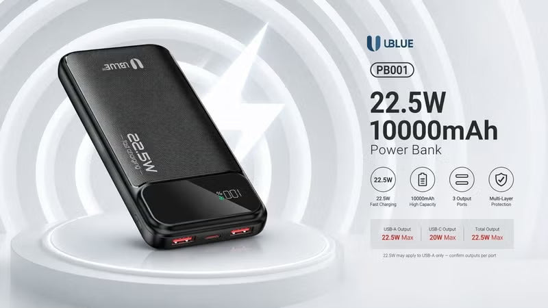 UBlue Power Bank 10000mAh,Portable(PB001)