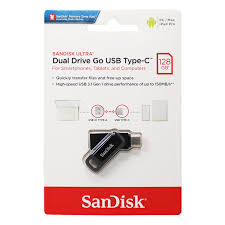 محرك أقراص Sandisk Dual Drive USB-Type C سعة 128 جيجابايت 